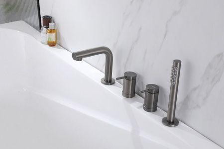Смеситель Abber Emotion AF8813NG на борт ванны никель