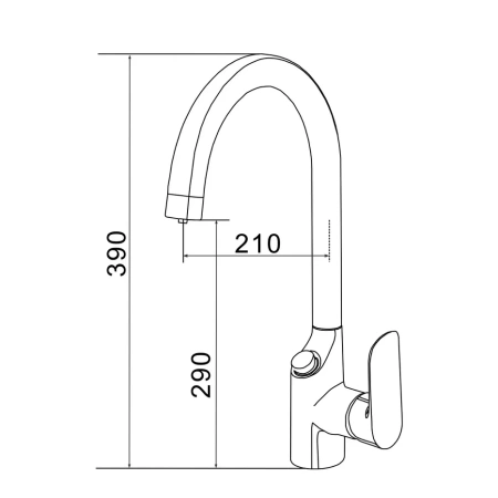 Смеситель для кухни Shevanik S368 на мойку хром