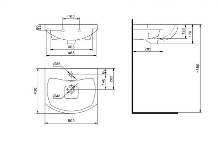 Раковина керамическая Onika Балтика 1WH501701 50х40 накладная цвет белый 1 отверстие под смеситель
