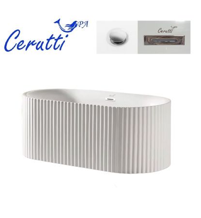Ванна акриловая Cerutti SPA CT10348 170х75 отдельностоящая овальная с ножками