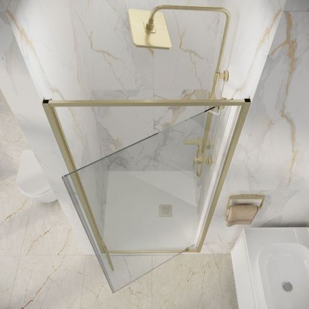 Душевая дверь Niagara Nova NG-45-10ASG 100х195 стекло прозрачное профиль золото