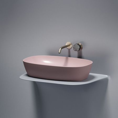 Раковина из сантехнического фарфора Ceramica Nova ELEMENT CN6049MP 60х40 накладная цвет розовый без отверстий под смеситель