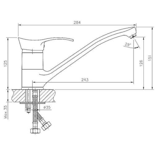 Cмеситель Haiba HB4201 на мойку хром - фото 2