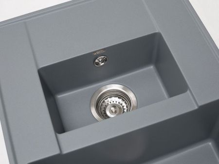 Кухонная мойка Grandex Aqua 600112 80х50 цвет серый поверхность матовая