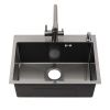 Кухонная мойка Melana ProfLine MLN-D6045HB+3 графит 60х45 цвет серый поверхность матовая