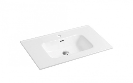 Раковина из санфаянса CeramaLux 9080D 81х47 встраиваемая цвет белый 1 отверстие под смеситель