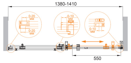 Душевая дверь Cezares STYLUS-M STYLUS-O-M-BF-1-140-C-Cr 140х195 стекло прозрачное профиль хром глянцевый