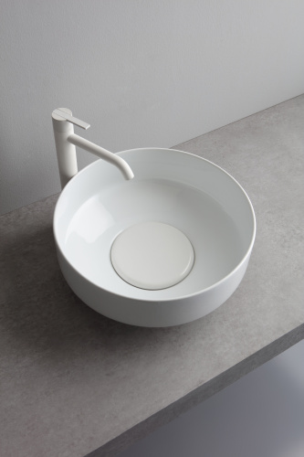 Раковина White Ceramic Was 40 см W100705 накладная цвет черный матовый - фото 2