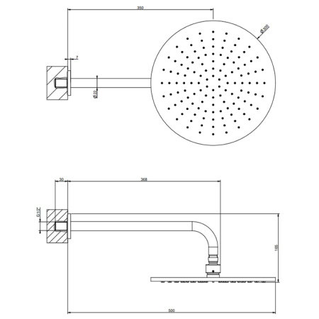 Верхний душ Gessi Emporio Emporio shower 47384#031 30х30 хром