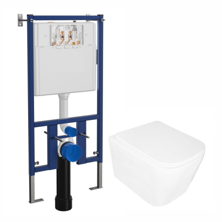 Комплект унитаз с инсталляцией с клавишей смыва Loranto  4501+91343