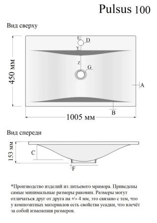 Раковина из искусственного камня Velvex PULSUS rkPUL.100-81 100х50 накладная цвет белый 1 отверстие под смеситель