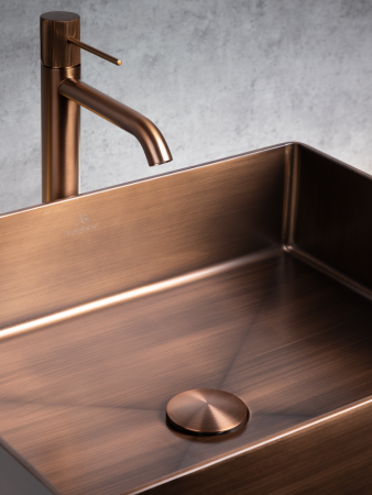 Раковина из нержавеющей стали AltroBagno Accordo AltroBagnoAccordo001012BrAn 50х40 накладная цвет бронза