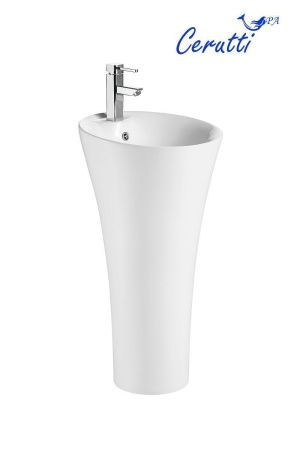 Раковина из сантехнического фарфора Cerutti SPA CT7274 50х50 напольная цвет белый 1 отверстие под смеситель