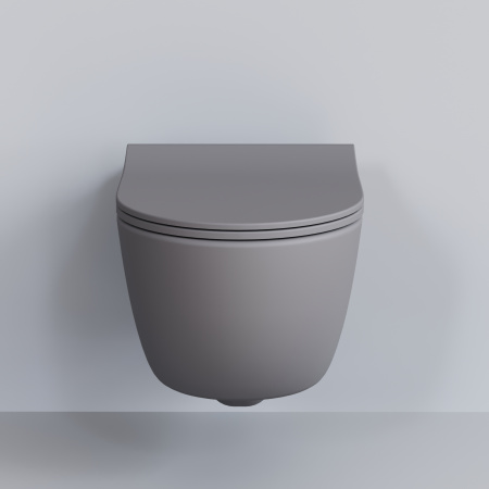 Чаша унитаза подвесная Ambassador Abner 103T20301R цвет серый матовый без сиденья каскадный смыв