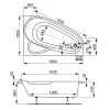 Ванна акриловая Vagnerplast Selena VPBA163SEL3PX-04 160х105 пристенная асимметричная без каркаса