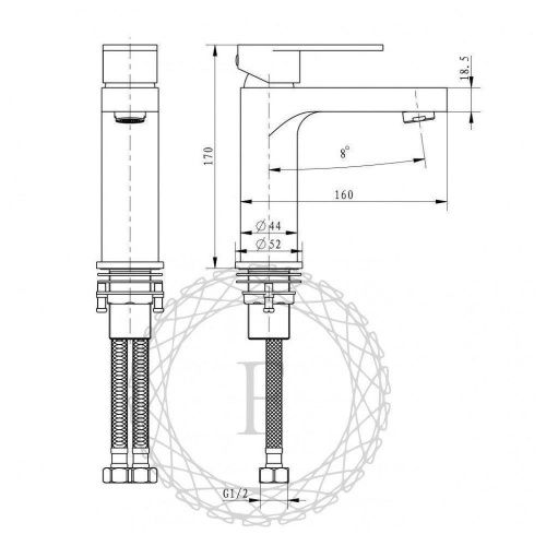 Смеситель Filarete FL5030BG на раковину графит - фото 3
