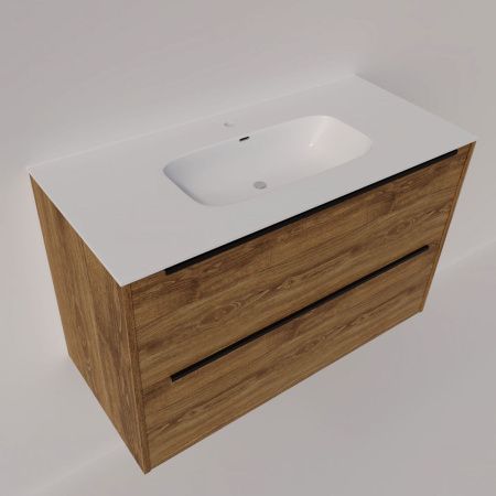 Тумба под раковину La Fenice Tesoro FNC-01-TES-DKK-100-2 100х40 подвесная цвет коричневый