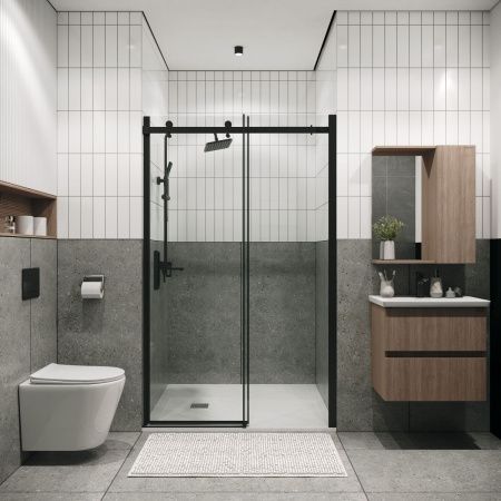 Душевая дверь Grossman Classic 100.K33.04.110.21.00 110х195 стекло прозрачное профиль черный