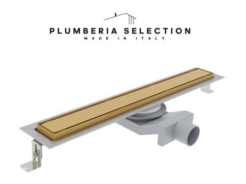 Душевой лоток Plumberia Selection PST IN-TILE PST90OB 90х5 золото