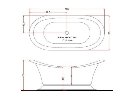 Ванна из метакрилата Gruppo Treesse GRANDE SOLEIL V1881/cromo 185х85 отдельностоящая асимметричная