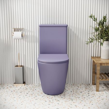 Унитаз напольный с бачком Grossman Color GR-4480LIMS фиолетовый с сиденьем безободковый каскадный смыв