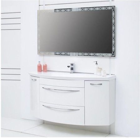 Тумба с раковиной De Aqua Лонг 00186446 140х50 подвесная цвет белый