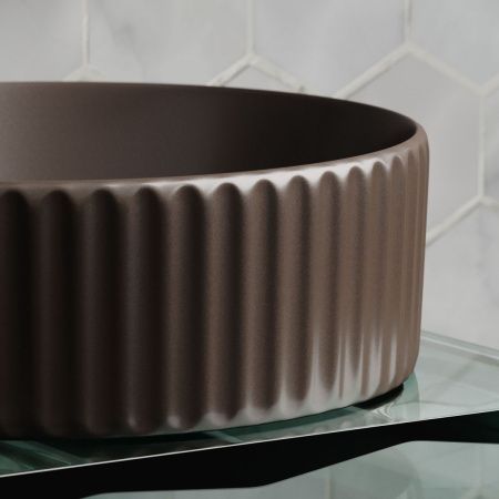 Раковина из сантехнического фарфора Ceramica Nova ELEMENT CN6057MDB 40х40 накладная цвет коричневый без отверстий под смеситель