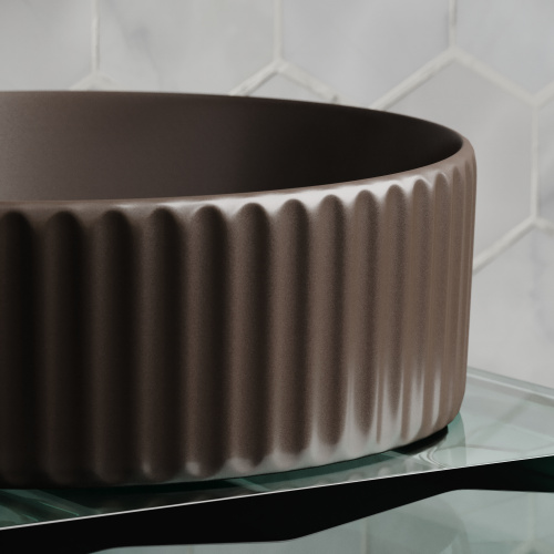 Раковина Ceramica Nova ELEMENT 36 см CN6057MDB накладная цвет темно-коричневый матовый - фото 2