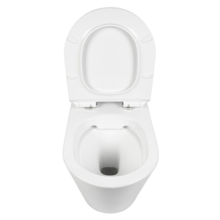 Унитаз подвесной Bond Oval F03-10 белый с сиденьем микролифт безободковый душевой смыв