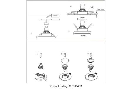 Светильник встраиваемый Crystal Lux CLT 064 CLT 064C1 BL