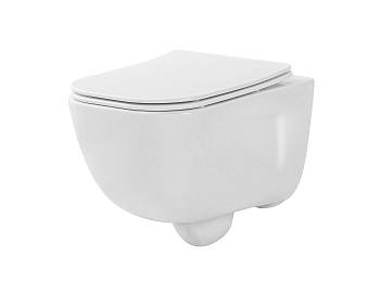 Унитаз подвесной Aquatek ДИВА AQ2012B-00 белый с сиденьем микролифт безободковый каскадный смыв