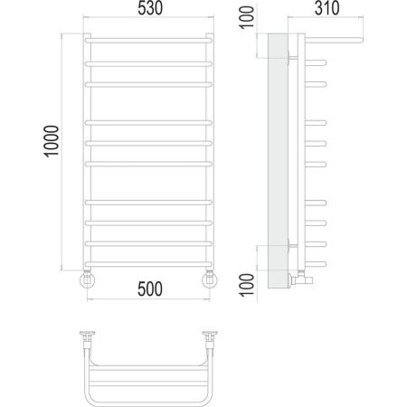 Полотенцесушитель водяной Terminus 4670078529459 55х100 хром