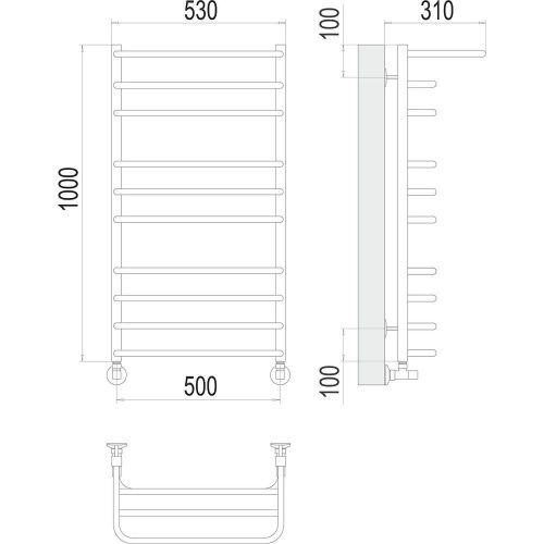 Полотенцесушитель водяной Terminus 4670078529459 55х100 хром - фото 3