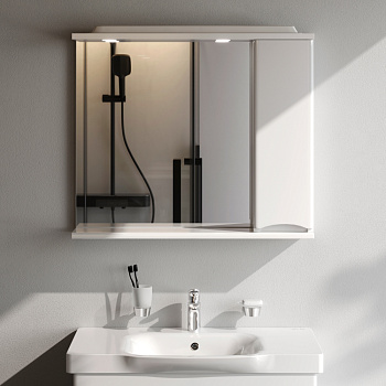 Зеркало-шкаф Am.Pm Like M80MPR0801WG 80х15х78 подвесной цвет белый