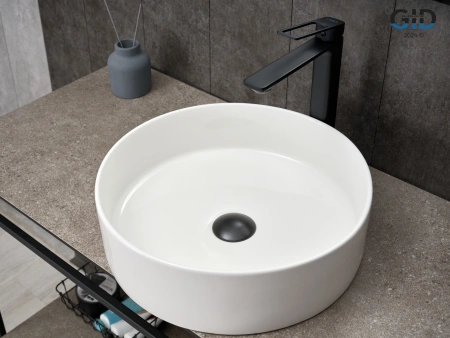 Раковина керамическая Gid Esfera 51143 40х40 накладная цвет белый без отверстий под смеситель