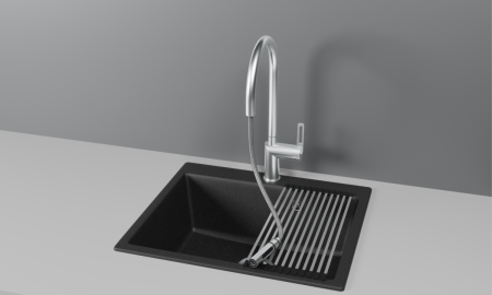 Смеситель для кухни Granula 8172, НЕРЖ на мойку нержавеющая сталь