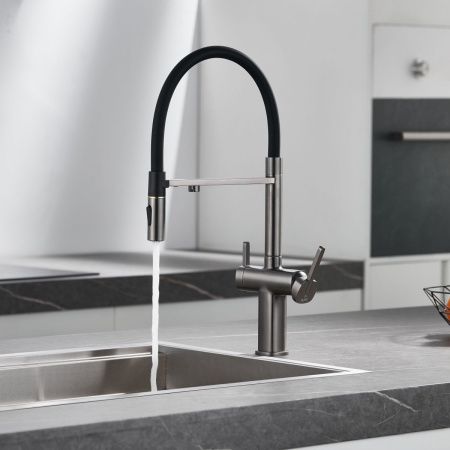 Смеситель для кухни Rose R358T на мойку оружейная сталь