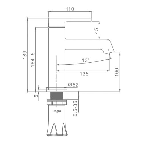 Смеситель Raglo R20 R20.10 на раковину хром - фото 2