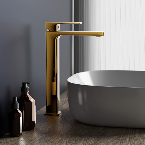 Смеситель Damixa Gala 530250600 на раковину/на столешницу золото - фото 4