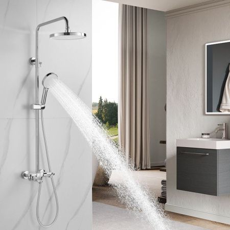 Душевая стойка Shevanik S4726 настенная цвет хром