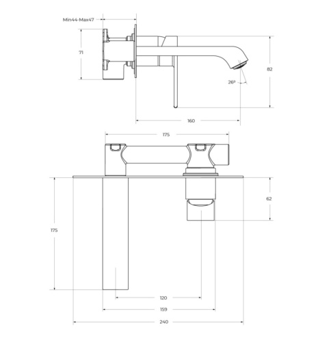 Смеситель BelBagno AURORA AURORA-BLVM-CRM-W0 настенный хром без термостата - фото 2