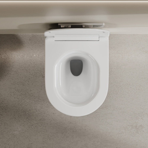 Унитаз подвесной Abber Bequem AC1129 белый с сиденьем микролифт безободковый смыв торнадо - фото 5