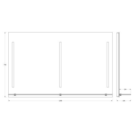 Зеркало с подсветкой Evoform Ledline-S BY 2168 120х80 подвесное