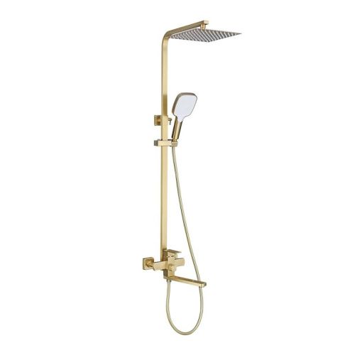 Душевая стойка ProHanss P30.24.03 настенная цвет сатин золотой - фото 2