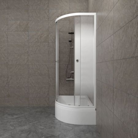 Душевой уголок Тритон Коралл Щ0000068951 120х80 стекло с рисунком профиль белый с поддоном