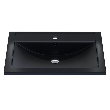 Раковина из искусственного камня Uperwood Foster Quartz 291030034 70х50 полувстраиваемая цвет черный