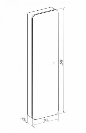 Зеркало-шкаф Art&Max LECCE AM-Lec-360-1560-1D-DS-F-Nero 37х18х157 подвесной цвет черный матовый