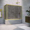 Душевая шторка на ванну Vegas-Glass ZV+ZVF TUR+NOVO ZV+ZVF NOVO 150*85 03 07 150х140 стекло тонированное профиль золото матовое ориентация универсальная