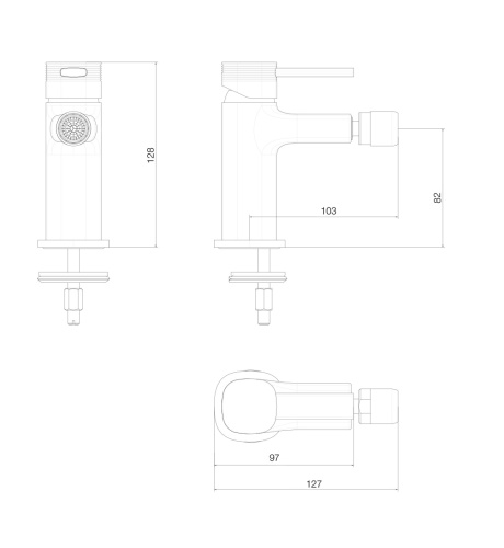 Смеситель Wonzon & Woghand Tetra WW-841246-BN на биде никель - фото 2