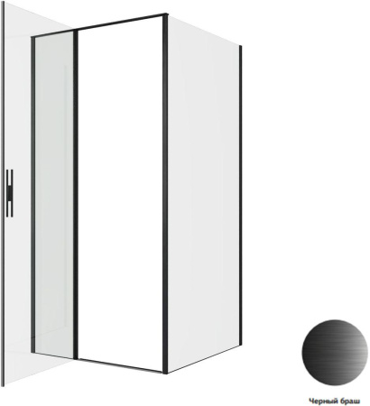 Душевой уголок Allen Brau Priority 3.31030.BBA + 3.31048.BBA 100х100 стекло прозрачное профиль черный без поддона
